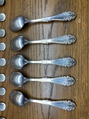9 Rogers Nickel Silver spoons along with 4 Holmes & Edwards