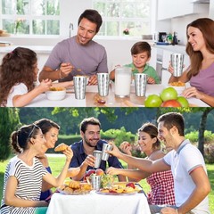 Stainless Steel Double Wall Cups, 16 oz Insulated Tumbler, 4 Pack Unbreakable…