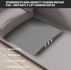 2 Couch Cushion Support for Sagging Seat 20″ X 20″ High Density Curved Foam Sofa
