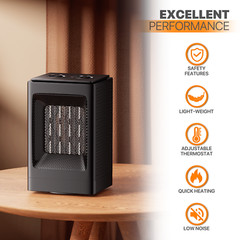 [LCD SCREEN+HANDLE] Electric Space Heater Adjustable 1500W Coil Heating Fan Home