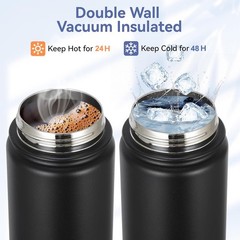 40oz Water Bottles Insulated Straw Leak Proof Fits Car Cup Holder Stainless