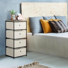 Fabric Storage Chest, Drawer Clothes Organizer with 4 Drawers for Dorm, Bedroom
