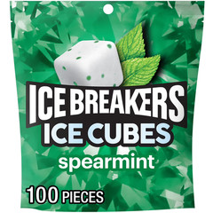 (Pack of 2) Ice Breakers Ice Cubes Spearmint Sugar Free Gum 8.11 oz 2x 100 pcs