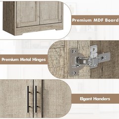 70″ Tall Kitchen Pantry Cabinet, Storage Cabinet with Doors & Adjustable Shelves