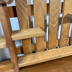 Vintage Wooden Shelf Picket Fence Bird House Trinket Shelves 26.5″ w x 15″ h