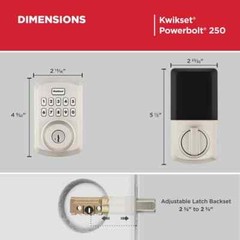 Kwikset Powerbolt 250 10-Button Keypad Satin Nickel Transitional Electronic