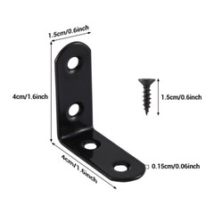 1.5″L-Shaped Bracket Corner Brace Stainless Steel 90° Right Angle W/ Screws LOT
