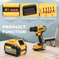 2X 12.0Ah Battery For DEWALT 20V 60V For DCB612 FLEXVOLT Li-Ion Battery DCB609-2