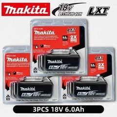 Genuine 3 Pack Makita BL1860B-2 18V LXT Lithium‑Ion 6.0Ah Battery USA-Ship