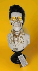 NEW Elvis Presley LED Skeleton Bust Statue Halloween Light-Up Decor 15.5 In