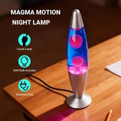 16-Inch Silver Base Lava Lamp with Yellow Wax in Purple Liquid