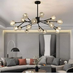 18-Light Modern Crystal Chandelier LED Sputnik Pendant Fixture Ceiling Lighting