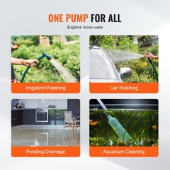 VEVOR Water Transfer Removal Pump Portable Utility Pump 120V 360 GPH 1/10HP Hose