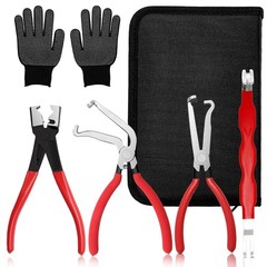 【5-Pcs Kit】Electrical Disconnect Pliers Set w/Gloves – Auto Connector Tool fo…