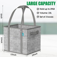 Collapsible Reusable Grocery Bags Heavy-Duty Shopping Tote Box Reinforced Handle