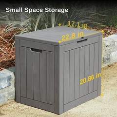Outdoor Storage Box 31 Gallon Deck Box Indoor and Outdoor Use Waterp…