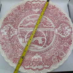 Vernon Ware Early Days California Red Transferware 14in Platter San Francisco