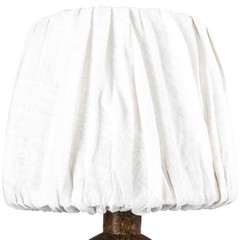Brown Antique Ceramics Table Lamp 15.5IN Small Desk Lamp with Pleated Lampsha…