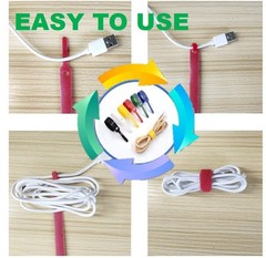 QUALIALL 150-PACK Premium Reusable Cable Ties, Strong Adhesion Nylon 6 Colors