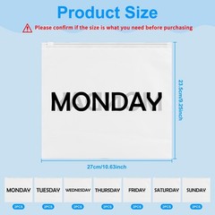 14Pcs Days of Week Packing Cubes Travel Organizer Pouches for Suitcases Light…