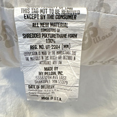 My Pillow 18.5″×28″ Standard / Queen ~~ Made in the USA Pre-owned Non-smoking