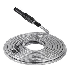 Stainless Steel Metal Garden Water Hose Pipe Flexible Lightweight 25/50/75/100FT