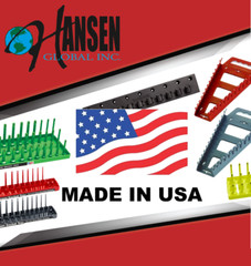Hansen Global 1/4″ Drive Socket Tray Holder Set Metric SAE Standard Deep Orange