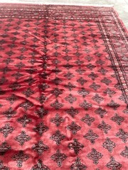 Hand-Woven Wool and Silk Princess Bokhara Area Rug