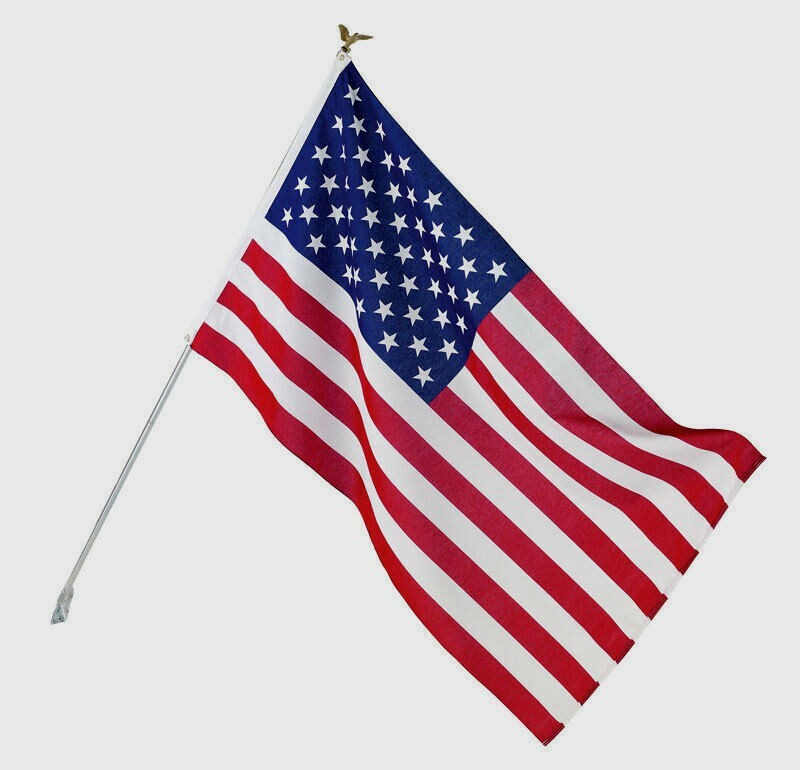 Valley Forge 3′ x 5′ United States US USA AMERICAN FLAG SET Pole, Mount & EAGLE