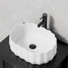 Bathroom Vessel Sink Glass Ceramic Bowl Drain Faucet Combo Pop Up Basin Set US