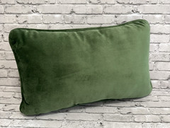 Needlepoint Decorative Throw Pillow Rectangular Green Ivory Zebra JUST NOT TO ME