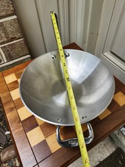 Vtg All-Clad Masterchef MC2 Stainless Aluminum 10″ Wok Skillet 2 Handle Fry Pan