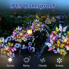 Butterfly Solar Stake Lights Outdoor Garden landscape Lamp Decor Waterproof