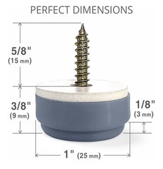 Chair Glides X-Protector – 1″ -16 Pcs Screw-on Premium Chair Furniture Gliders
