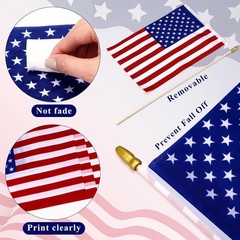 Preboun 400 PCS American Flag Bulk, 8 x 12 Inches Small US on Stick Flags Bulk M