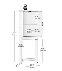 Ardent Over Toilet Storage Cabinet White Bathroom Space Saver Shelf