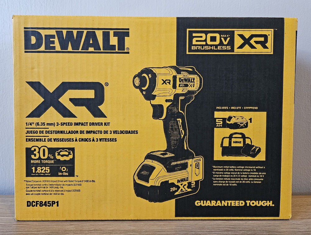 NEW DeWALT XR 20V Max Brushless 1/4″ 3-Speed Impact Driver Kit DCF845P1