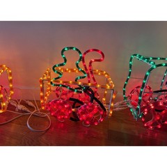 Vintage Sylvania Santas Train Rope Light Multicolor Chasing Christmas Decor Rare
