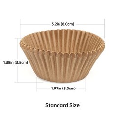 Non-stick 200pcs Standard Cupcake Liners for Baking, Natural, Food-grade Cupcake