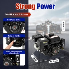 212cc4-Stroke 7.5 HP Electric Start Horizontal Engine Go Kart Gas Engine Motor