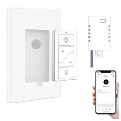 Smart Wireless Dimmer Switch & Receiver Ki No wiring Remote Control Work Alexa