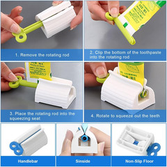 Toothpaste Squeezer Bathroom Tube Easy Stand Dispenser Rolling Holder Seat Lot