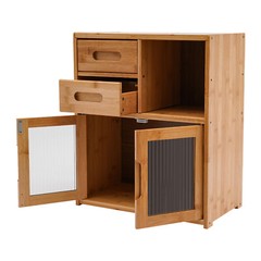 Bamboo Kitchen Countertop Cabinet Pantry Sideboard Storage Cabinet with Drawers