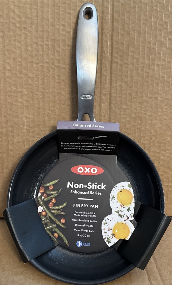 NEW OXO Enhanced 8″ Black Frying Pan Skillet PFAS-Free Ceramic Non-Stick W/Tags