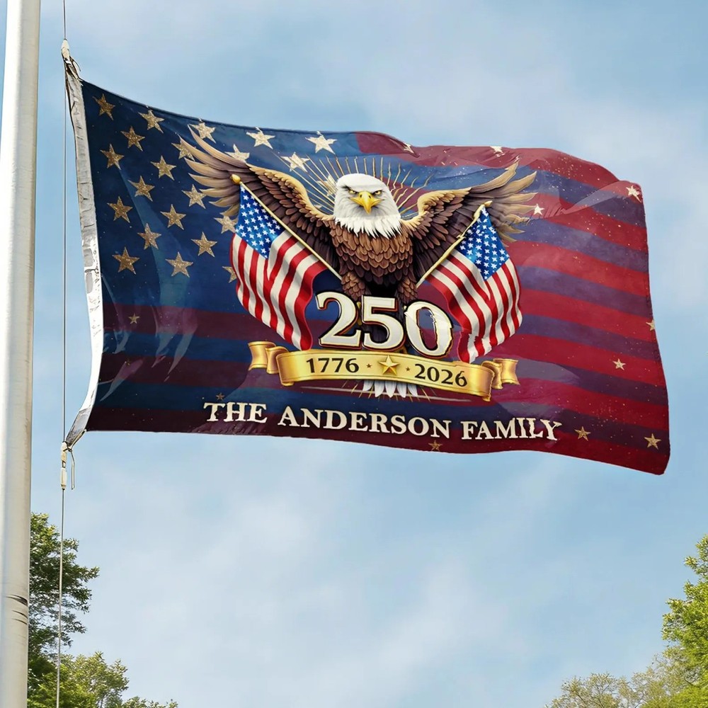 250 Years Anniversary Freedom 4th July Eagle US Flag (24*36 /36*60/ 48*72 Inch)
