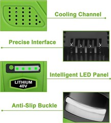 Battery For Greenworks 40V Lithium G-MAX Battery &Charger 29472 20292 206722
