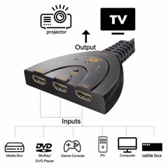 3 Port 4K HDMI 2.0 Cable Auto Splitter Switcher 3×1 Adapter HUB 3D 3 To 4K 2K 3D