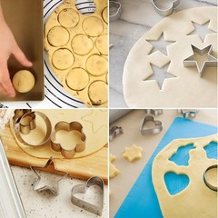 Cookie Cutters Set Stainless Steel Small Biscuit Cutter Flower Round Square