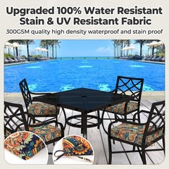4PCS 3″ Thick Outdoor Chair Seat Pads Cushions Patio Furniture Water Resistant