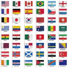 2/10/50X World Cup 2026 Mini Stick Flag,48 Country Nation Handheld Flag 5×8 inch